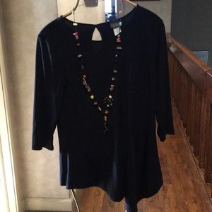 First Glanced black asymmetrical bottom tunic PL